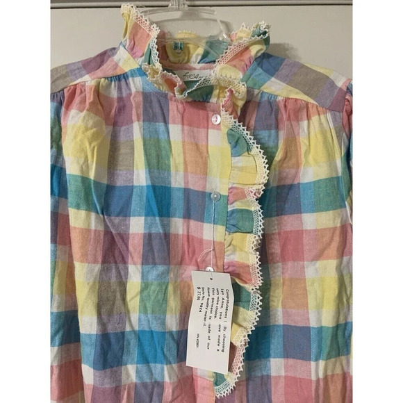 Vintage NWT Lyn Anne Maxi Flannel Granny Ruffle Nightgown 100% Cotton Size S (P6 - Picture 7 of 10